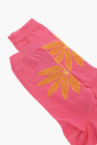 Calzini Lunghi con Motivo Floreale e Logo