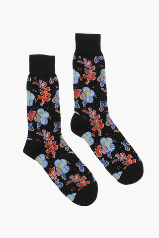 Long Socks with Allover Floral Pattern