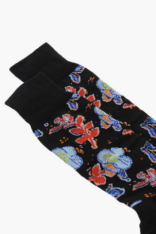 Long Socks with Allover Floral Pattern