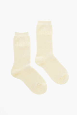 LES CHAUSSETTES Terry Socks with Ton-sur-ton Logo