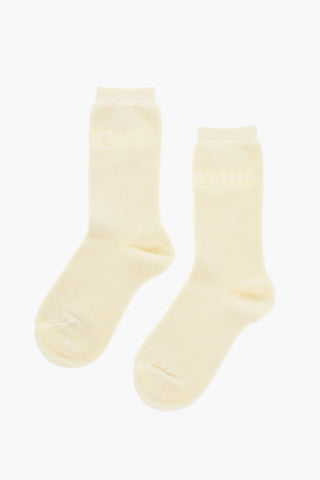 LES CHAUSSETTES Terry Socks with Ton-sur-ton Logo