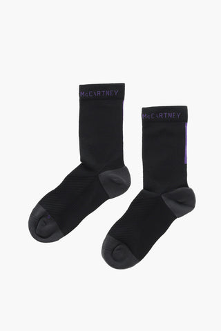 STELLA MCCARTNEY Calzini in Nylon Stretch con Logo Ricamato