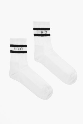 Long Socks with Ribbed Cuffs and Graphic Logo