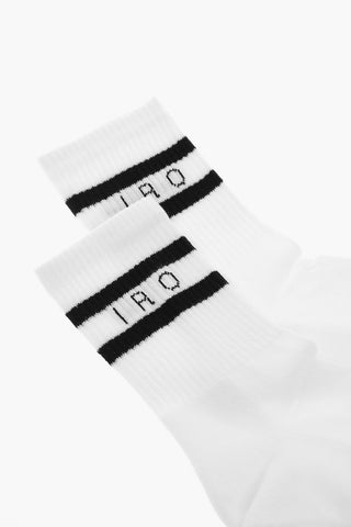 Long Socks with Ribbed Cuffs and Graphic Logo