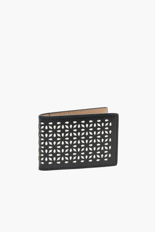 Leather Card Holder with Cut-Out Effect Designs