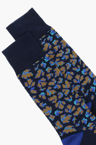 Stretch Cotton Long Socks with Graphic Pattern