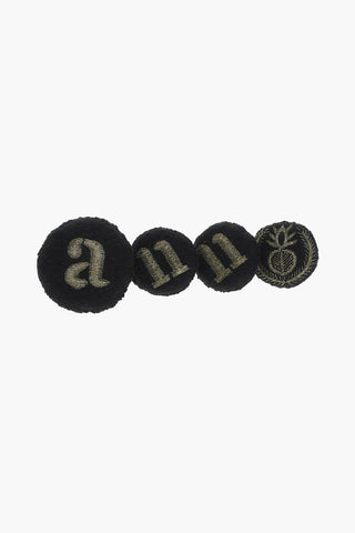 Set of 4 Round Brooches with Lurex Embroidery