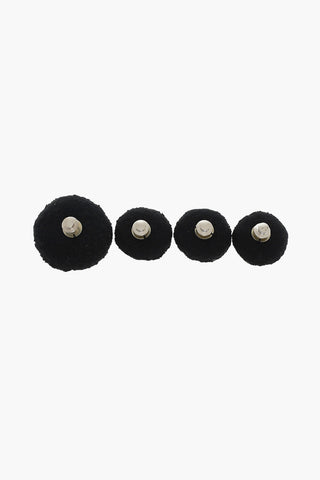 Set of 4 Round Brooches with Lurex Embroidery