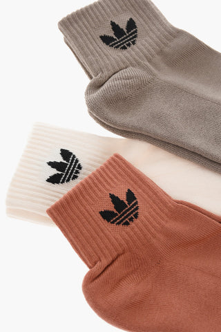 Set of 3 Cotton Blend Socks with Embroidered Logo