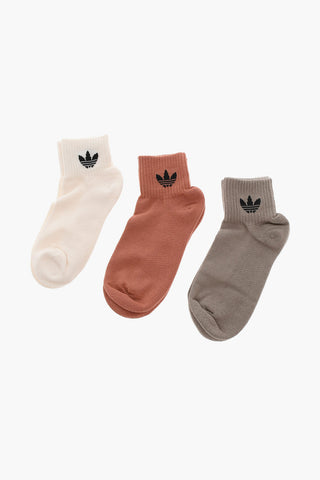 Set of 3 Cotton Blend Socks with Embroidered Logo