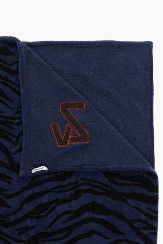 Zebra-patterned Towel with Embroidered Logo