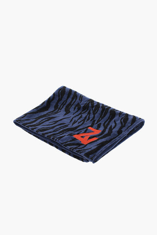 Zebra-patterned Towel with Embroidered Logo