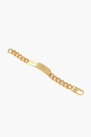 Bracciale Effetto Dorato con Targhetta Logo Inciso