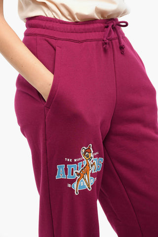 Embroidered BAMBI Brushed Cotton Joggers With drawstrings