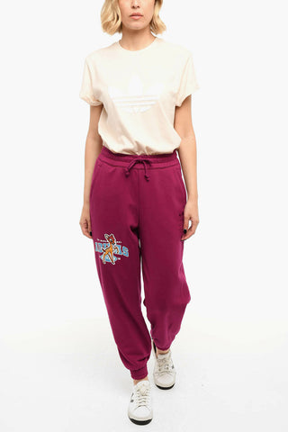 Embroidered BAMBI Brushed Cotton Joggers With drawstrings
