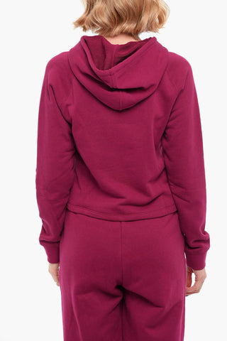 Brushed Cotton Embroidered BAMBI Cropped Hoodie