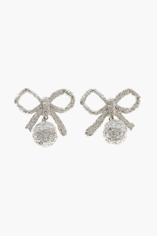 Bow  Shape Teardrop Earrings with Aluminum Effect