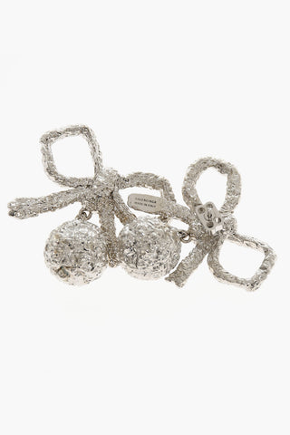 Bow  Shape Teardrop Earrings with Aluminum Effect