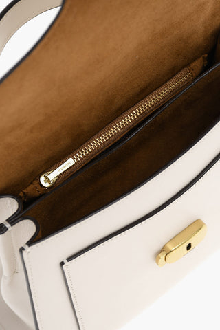 Leather Handbag with Golden Details