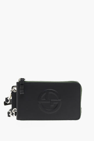 GIORGIO Leather Phone Pouch with Removable Shoulder Strap and Inner Card Compartments