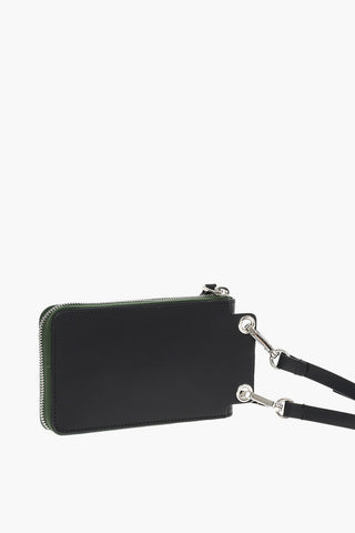 GIORGIO Leather Phone Pouch with Removable Shoulder Strap and Inner Card Compartments