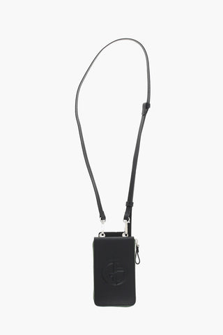 GIORGIO Leather Phone Pouch with Removable Shoulder Strap and Inner Card Compartments