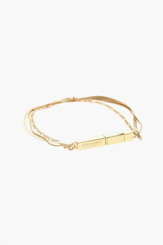 Golden Effect Double Bracelet with Clasp Closure