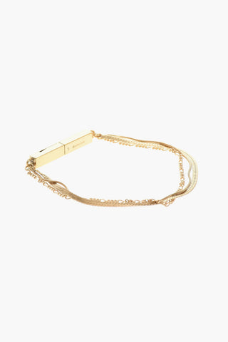 Golden Effect Double Bracelet with Clasp Closure