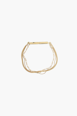 Golden Effect Double Bracelet with Clasp Closure