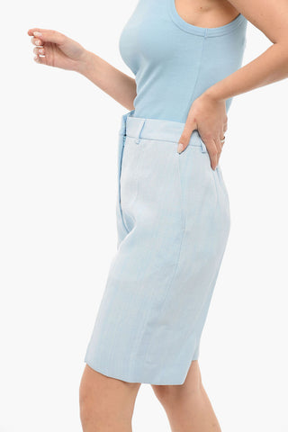 Silk-blend Pleat-front Shorts with Wide Leg