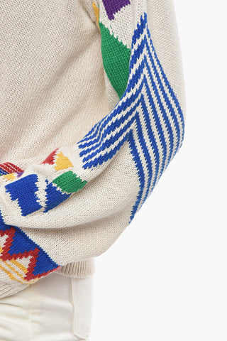 Maglia in Misto Lino con Collo a V