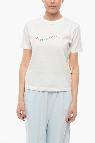 Crewneck FLOW T-shirt with Embroidered Logo