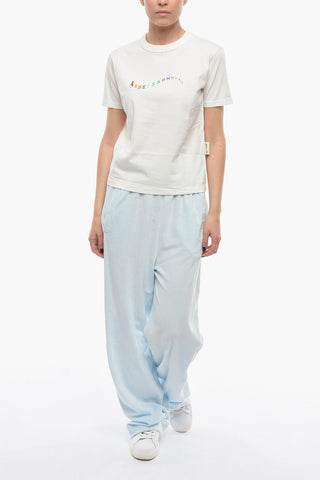 Crewneck FLOW T-shirt with Embroidered Logo