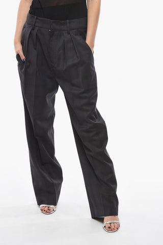 ETOILE District Check Pants NAFY with Double Pince