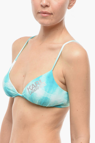 Tie-Dye Effect Triangle Bikini Top