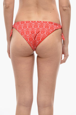 Bikinislip mit ikonischem All-over-Print und Bindebändern