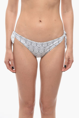 Bikinislip mit ikonischem All-over-Print und Bindebändern