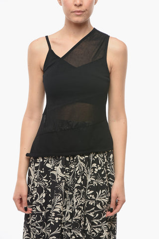 Double-layered Openwork MASIKA Top with V-neckline