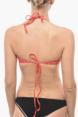 Bandeau-Bikini-Top mit ikonischem Allover-Print