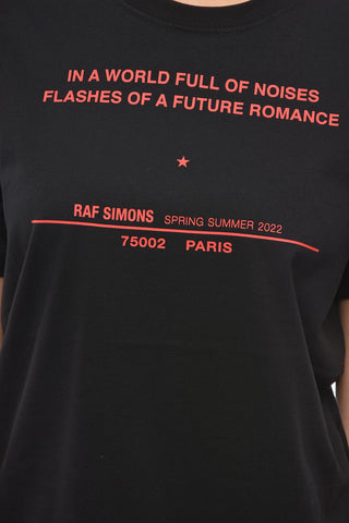 Crew-neck TOUR T-shirt with Contrasting Lettering