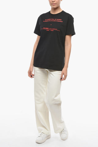Crew-neck TOUR T-shirt with Contrasting Lettering