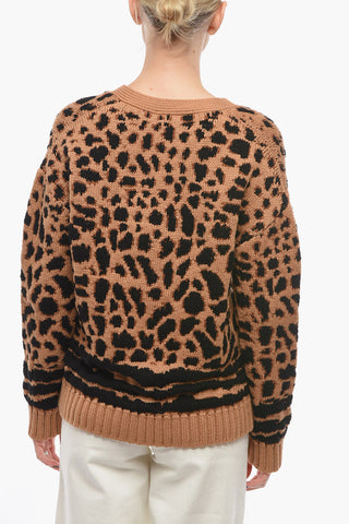 Cotton-blend GUEPARD Cardigan in Animal Jacquard-motif