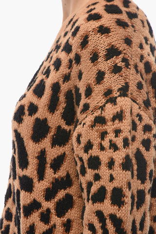 Cotton-blend GUEPARD Cardigan in Animal Jacquard-motif