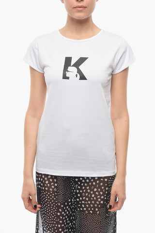 Crew-neck T-Shirt with Printed Contrasting Logo