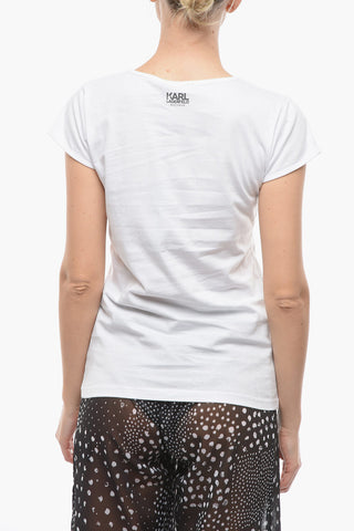 Crew-neck T-Shirt with Printed Contrasting Logo