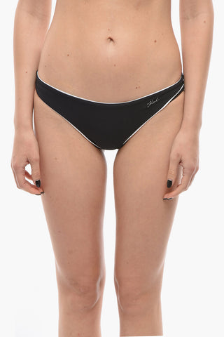 Solid-Color Bikini Briefs with Contrasting Edge