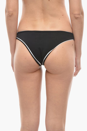 Solid-Color Bikini Briefs with Contrasting Edge