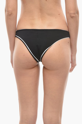 Solid-Color Bikini Briefs with Contrasting Edge