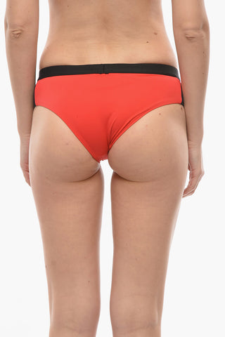 Bikini-Slip SPORT zweifarbig mit elastischem Logobund in der Taille
