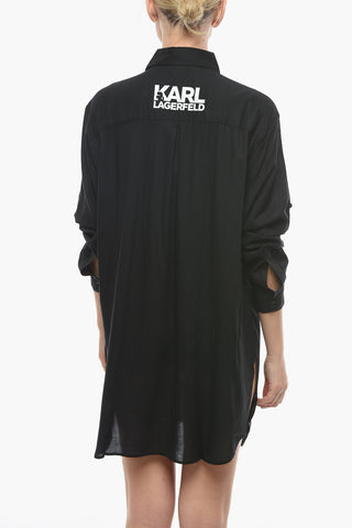Solid Color Swimsuit Cover-up with Side Splits